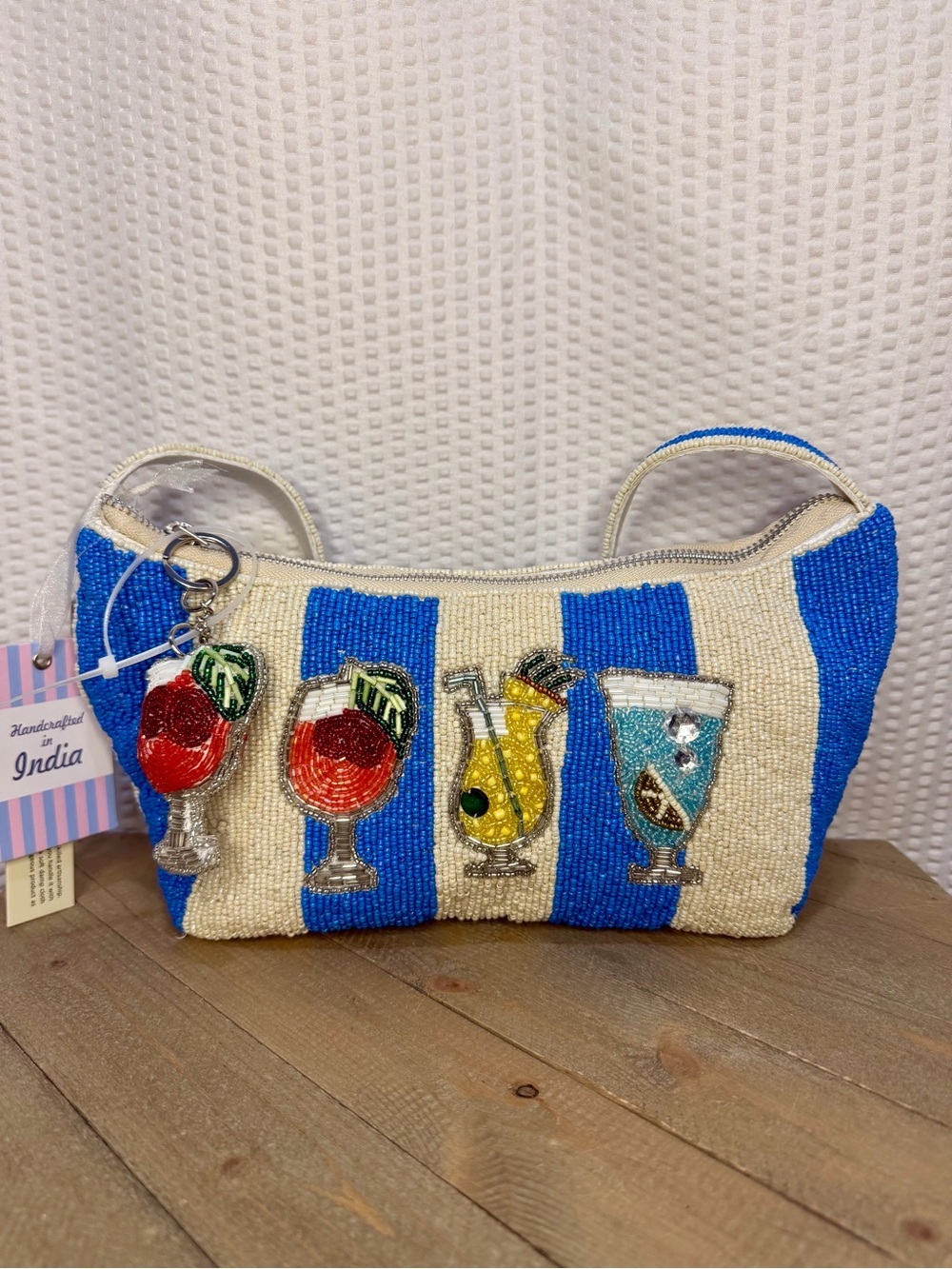 Viral Beaded Blue and White Striped Cocktail Bag …Tjmaxx & Marshalls